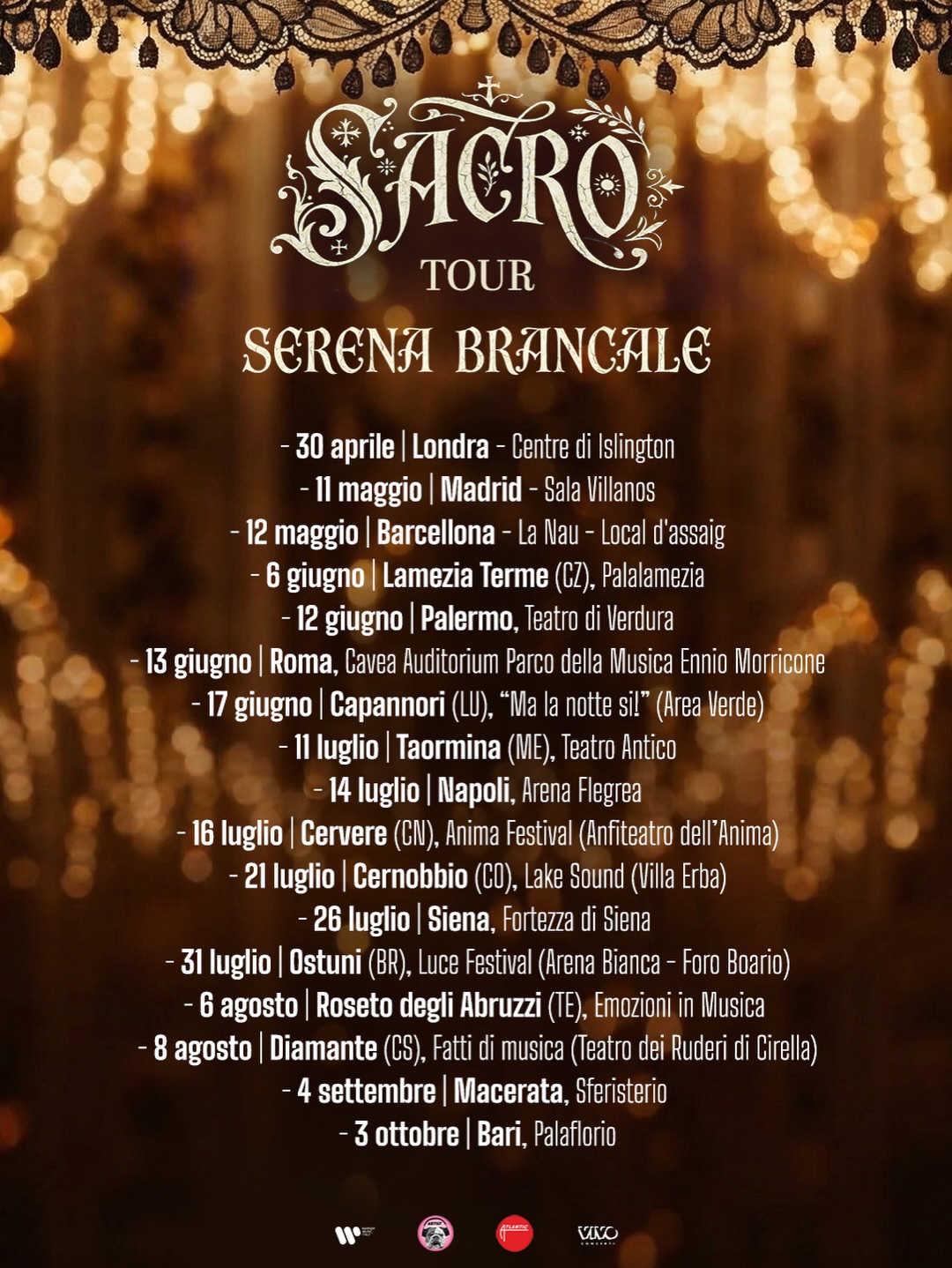 Serena Brancale Sacro Tour Poster 2026